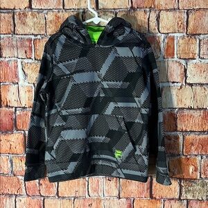 Fila Geometric Black and Gray Kids Hoodie Size 7